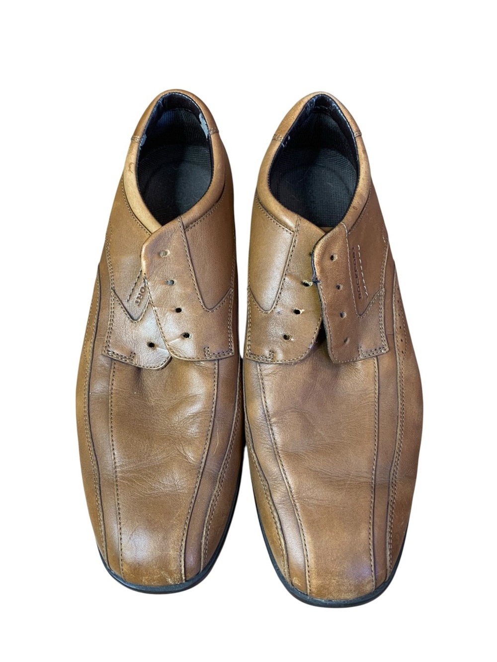 Rockport Men’s Tan Leather Oxford Dress Shoes Size 9 Wide